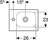 Geberit Icon Light Fontein 38X28Cm Kraangat/L Z/Overloop Tect/Wit