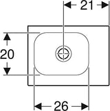 Geberit Icon Light Fontein 38X28Cm Zonder Kraangat/R Z/Overloop Wit