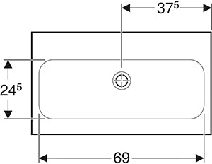 Geberit Icon Light Wastafel 75X42Cm Z/Kraangat Z/Overloop Tect/Wit