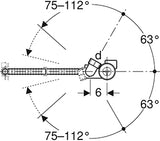 Geberit Badafvoer Draaibediening D52 L=70Cm Tegenstroom: D=40Mm