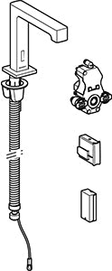 Geberit Brenta Wastafelkraan Batt Inbouw-Functiebox: Rvs Look / Geb.