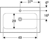 Geberit Icon Meubelwastafel Slim Rim 75X48Cm M/Kraangat Z/Ol Tect/Wit