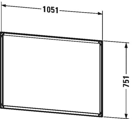 Duravit L-Cube Inbouwkader Wit Aluminium Mat 751X20X750 Mm