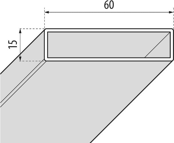 Novellini Rechthoekige Aluminiumb.15X60 H1950 Matchroom