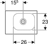 Geberit Icon Light Fontein 38X28Cm Zonder Kraangat/L Z/Overloop Wit