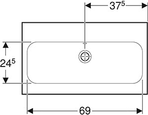 Geberit Icon Light Wastafel 75X42Cm Z/Kraangat M/Overloop Tect/Wit