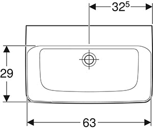 Geberit Renova Compact Wastafel 65Cm Z/Kr Z/Ol Tect/Wit