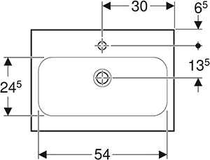 Geberit Icon Light Wastafel 60X42Cm M/Kraangat Z/Overloop Tect/Wit