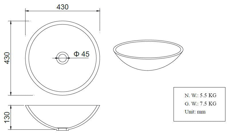 Wiesbaden Valerie Waskom Rond Solid Surface Betonlook