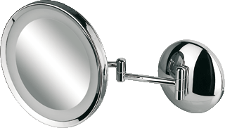 Geesa Mirror Scheerspiegel Rond Chroom - Met Led Verl. 1-Arm. 3X Vergr.
