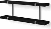 Looox Wooden Wall Shelf Duo 80Cm Black Ophanging Geb. Rvs