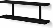 Looox Wooden Wall Shelf Duo 80Cm Black Ophanging Mat Zwart