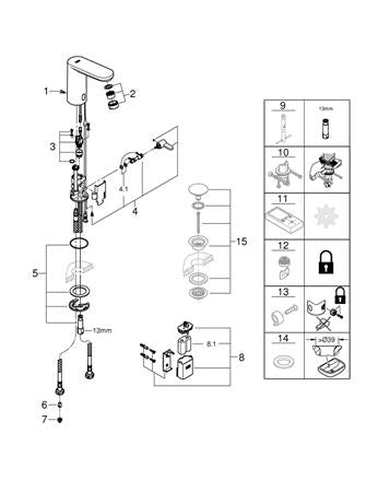 Grohe Eurosmart Cosmopolitan E Infrarood Elektronische Wastafelmengkraa