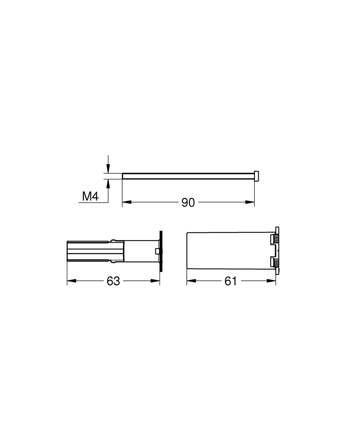 Grohe Universele Uitbreidingsset 2-Greeps Thermostaten 25 Mm