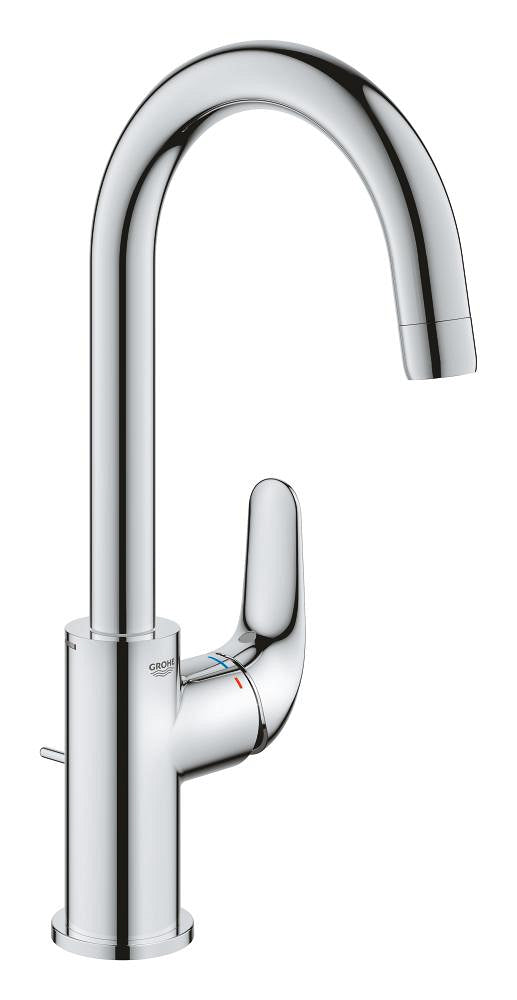 Grohe Euroeco 1-Gats Wastafelkraan L-Size M. Hoge Ronde Uitloop M. Waste Voorsprong 14.1Cm Chroom 24272001