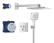 Grohe Grohtherm Smartcontrol Comfortset M. Afbouwdeel Vierkant V. Inb. Douchekraan Therm. + Smartbox M. Hoofddouche Cube 31X31Cm En Handdouche Chroom 34864000