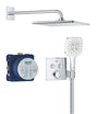 Grohe Precision Smart Control Showerset Compleet M. Handdouche ?13Cm M. 3 Straalsoorten En Hoofddouche 31X31Cm M. Inb. Douchekraan Therm. Vierkant M. 2 Functies Mat Zwart 34876000