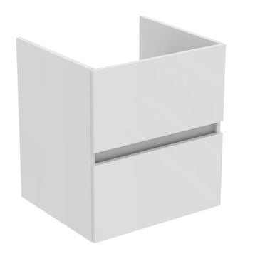 Ideal Standard Tiempo Wastafelonderbouwkast M. 2 Laden M. Softclose, Greeploos 50X44X55Cm Glans Wit R0256Wg