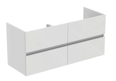 Ideal Standard Tiempo Wastafelonderbouwkast M. 4 Laden M. Softclose, Greeploos 120X44X55Cm V. Dubbele Wastafel Glans Wit R0267Wg