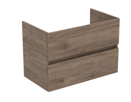 Ideal Standard Tiempo Wastafelonderbouwkast M. 2 Laden M. Softclose, Greeploos 80X44X55Cm Flint Hickory R0263Y9