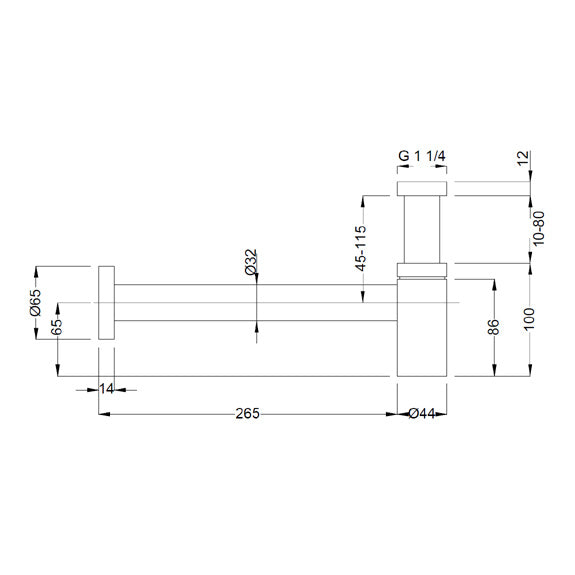 Silkline Fonteinsifon Slim 11/4''X32 Chroom