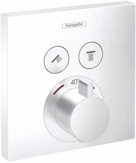 Hansgrohe Hg Thermostat Concealed Showerselect 2 Outlet Matt White