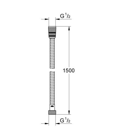 Grohe Rotaflex Metal Long-Life Metalen Doucheslang Twiststop 1500