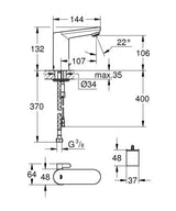 Grohe Eurosmart Cosmopolitan E Infrarood Elektronische Wastafelmengkraa