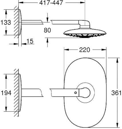 Grohe Rainshower Duo 360 Hoofddoucheset 450 Mm 2 Straalsoorten