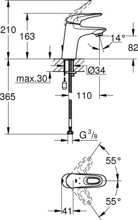 Grohe Euroeco Cosmopolitan E Bluetooth Infrarood Elektronische Wastafel