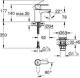 Grohe Quickfix Get Wastafelmengkraan;S-Size