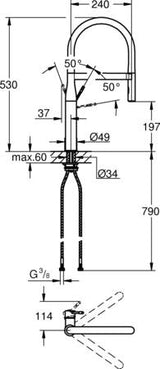 Grohe Silverflex Doucheslang Twiststop 1750