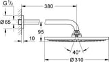 Grohe Rainshower Cosmopolitan 310 Hoofddoucheset 380 Mm 1 Straalsoort