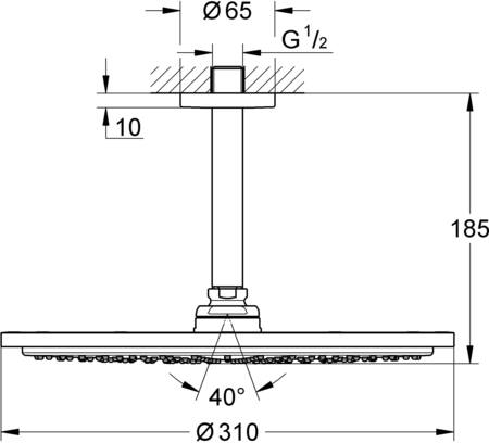 Grohe Rainshower Cosmopolitan 310 Hoofddoucheset Plafond 142 Mm 1 Stra