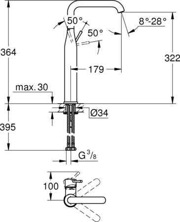 Grohe Essence Wastafelmengkraan;Xl-Size