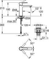 Grohe Lineare Wastafelmengkraan;S-Size