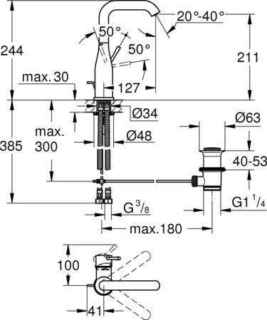 Grohe Essence Wastafelmengkraan ;L-Size