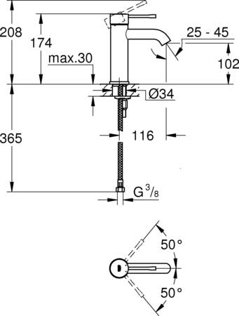 Grohe Essence Wastafelmengkraan;S-Size