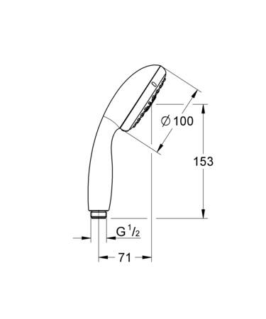 Grohe Tempesta 100 Handdouche 4 Straalsoorten