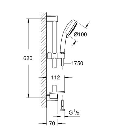 Grohe Tempesta Cosmopolitan 100 Doucheset 4 Straalsoorten