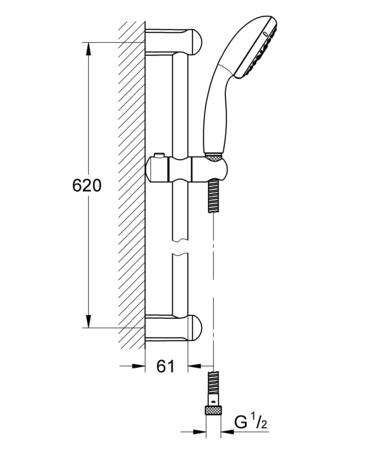 Grohe Tempesta 100 Doucheset 4 Straalsoorten