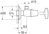 Grohe Atlanta Hoekstopkraan 1/2&quot;