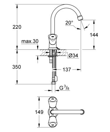 Grohe Costa S Wastafelmengkraan