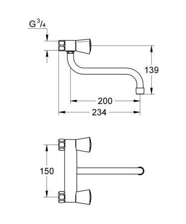 Grohe Costa S Keuken-Wandmengkraan 1/2&quot;