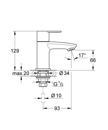 Grohe Eurostyle Cosmopolitan Toiletkraan Xs-Size