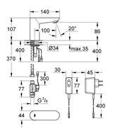 Grohe Euroeco Cosmopolitan E Infrarood Elektronische Wastafelkraan Zond