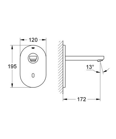 Grohe Eurosmart Cosmopolitan E Infrarood Elektronische Wastafelkraan Zo