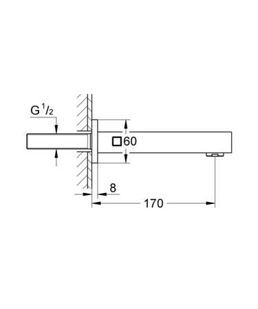 Grohe Eurocube Baduitloop