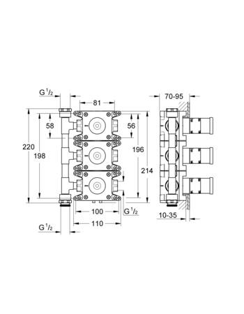 Grohe Rapido C Inbouwbox Voor Drievoudige Volume Bediening 26 880 000