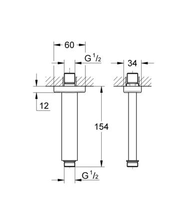 Grohe Rainshower Douchearm Plafond 154 Mm